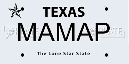 MAMAP Texas License Plate