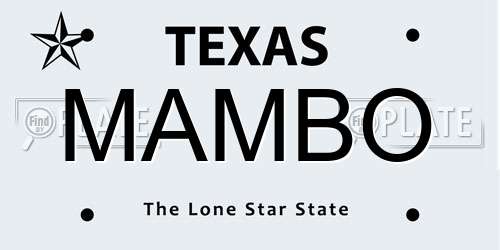 MAMBO Texas License Plate
