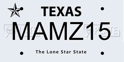 MAMZ15 Texas License Plate