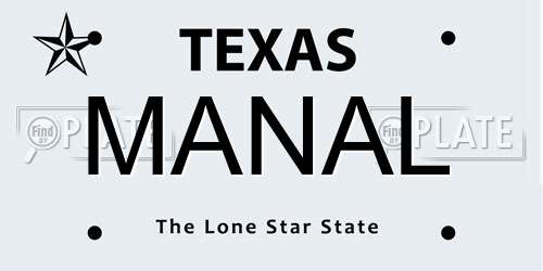 MANAL Texas License Plate