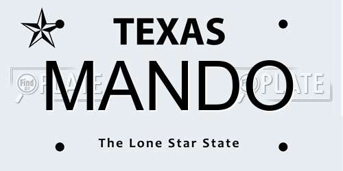 MANDO Texas License Plate