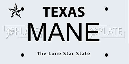 MANE Texas License Plate
