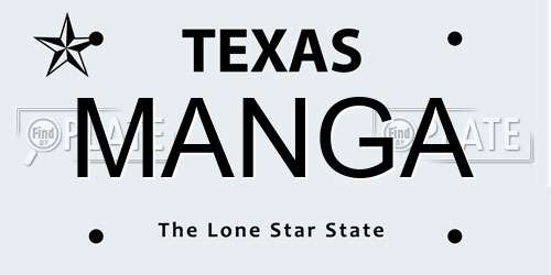 MANGA Texas License Plate