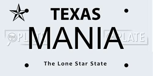 MANIA Texas License Plate