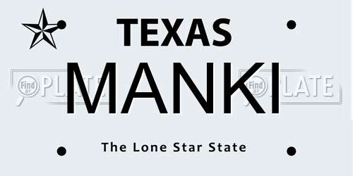 MANKI Texas License Plate