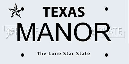 MANOR Texas License Plate