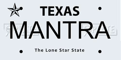 MANTRA Texas License Plate