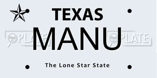 MANU Texas License Plate