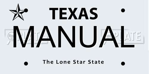 MANUAL Texas License Plate
