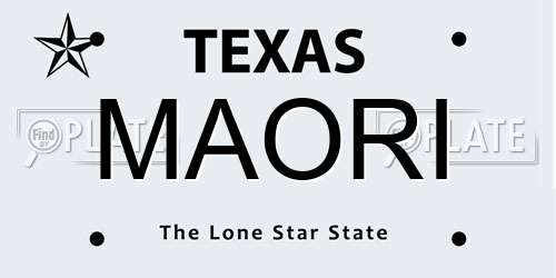 MAORI Texas License Plate