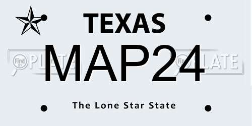 MAP24 Texas License Plate