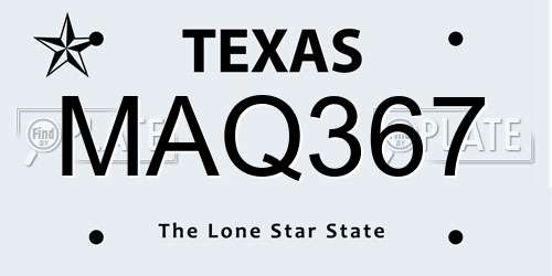 MAQ367 Texas License Plate