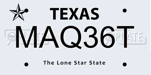 MAQ36T Texas License Plate