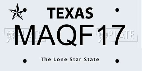 MAQF17 Texas License Plate