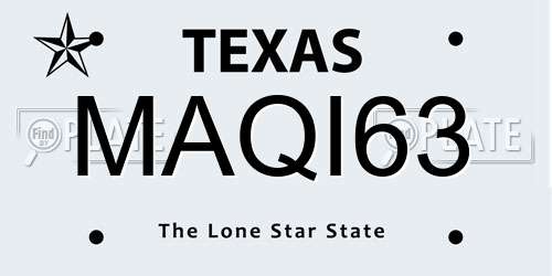 MAQI63 Texas License Plate