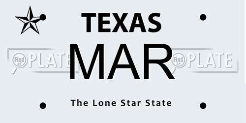 MAR Texas License Plate