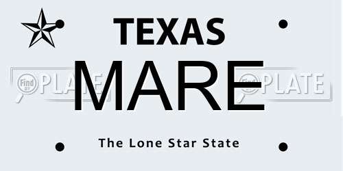 MARE Texas License Plate
