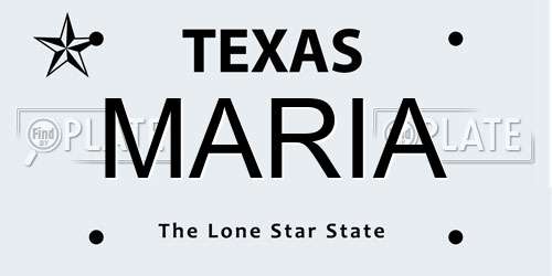 MARIA Texas License Plate