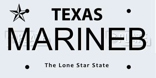 MARINEB Texas License Plate