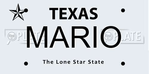 MARIO Texas License Plate