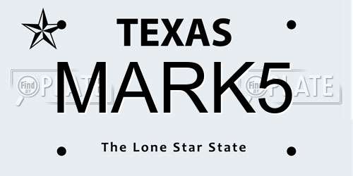 MARK5 Texas License Plate