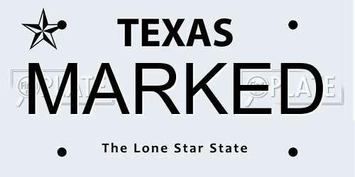 MARKED Texas License Plate