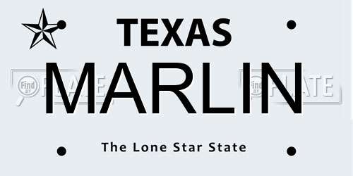 MARLIN Texas License Plate