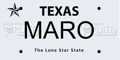 MARO Texas License Plate