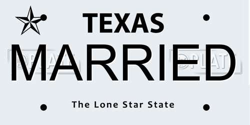 MARRIED Texas License Plate
