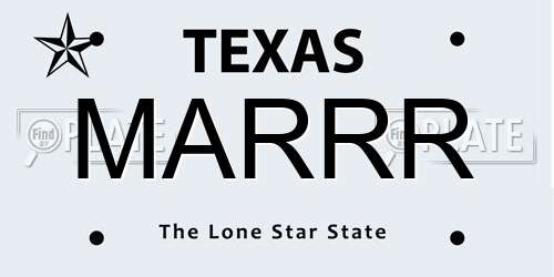 MARRR Texas License Plate