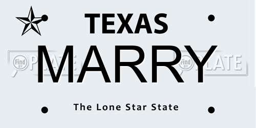 MARRY Texas License Plate