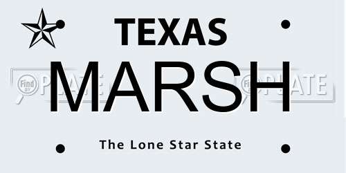 MARSH Texas License Plate