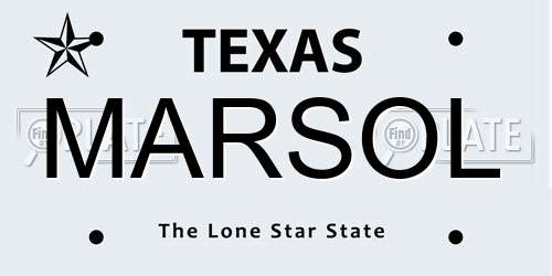 MARSOL Texas License Plate