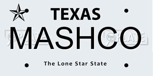 MASHCO Texas License Plate