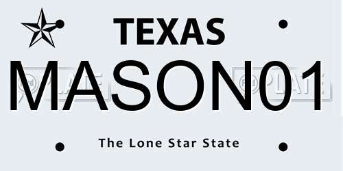 MASON01 Texas License Plate