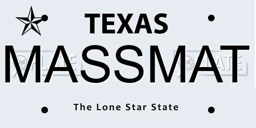 MASSMAT Texas License Plate