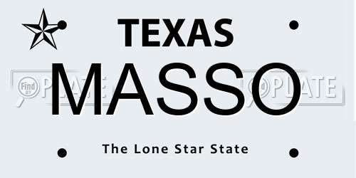 MASSO Texas License Plate