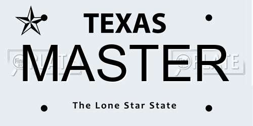 MASTER Texas License Plate