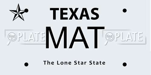 MAT Texas License Plate