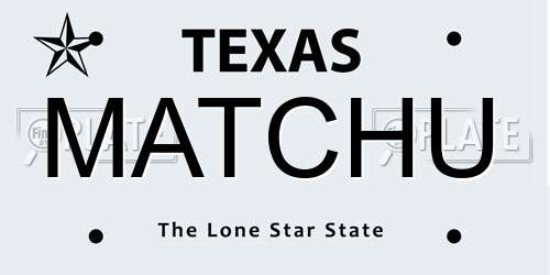 MATCHU Texas License Plate