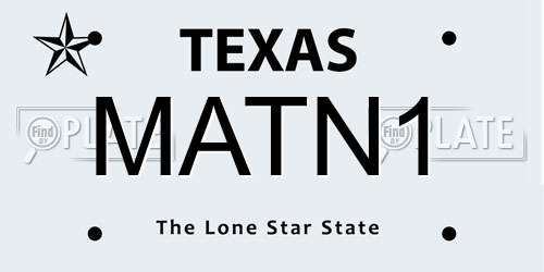 MATN1 Texas License Plate