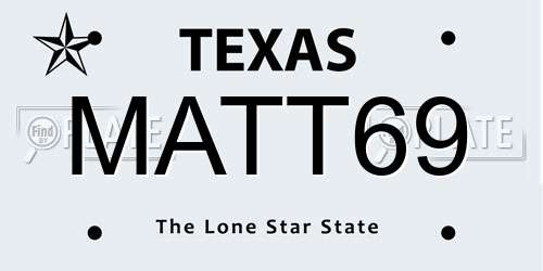 MATT69 Texas License Plate