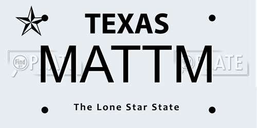 MATTM Texas License Plate