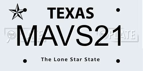 MAVS21 Texas License Plate