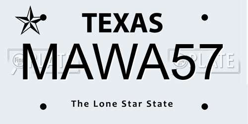 MAWA57 Texas License Plate