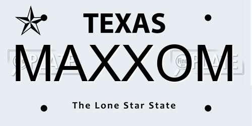 MAXXOM Texas License Plate