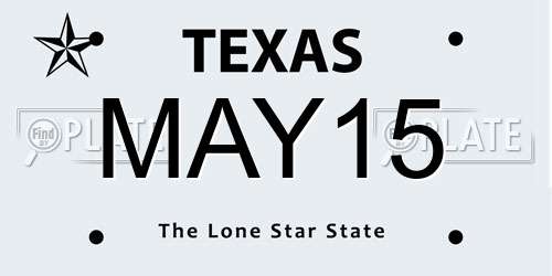 MAY15 Texas License Plate
