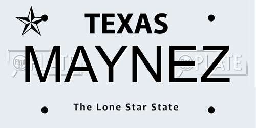 MAYNEZ Texas License Plate