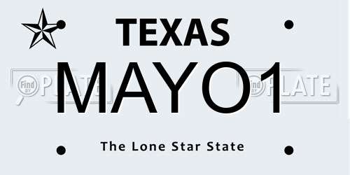 MAYO1 Texas License Plate