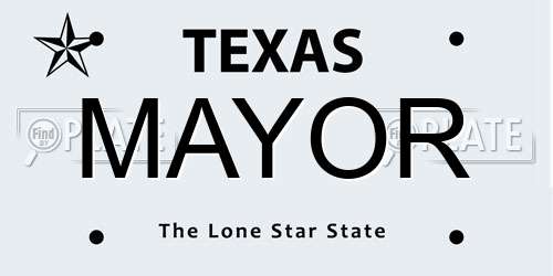 MAYOR Texas License Plate
